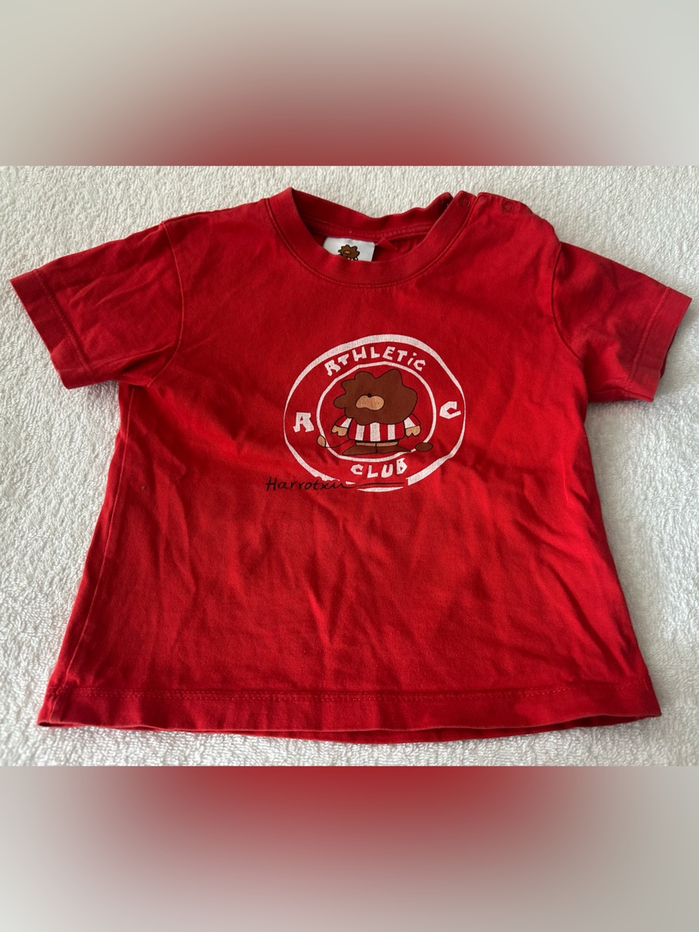 Red Kids' Short Sleeve Tee with Bear Athletic Club Graphic